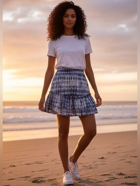 THML Tie Dye Cotton Mini Skirt (T)